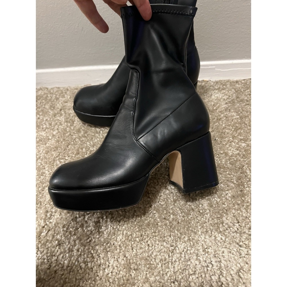 Silent D Platform Otto Boot Black Pull On Ankle Boot For Anthropologie sz 6 - Picture 10 of 11